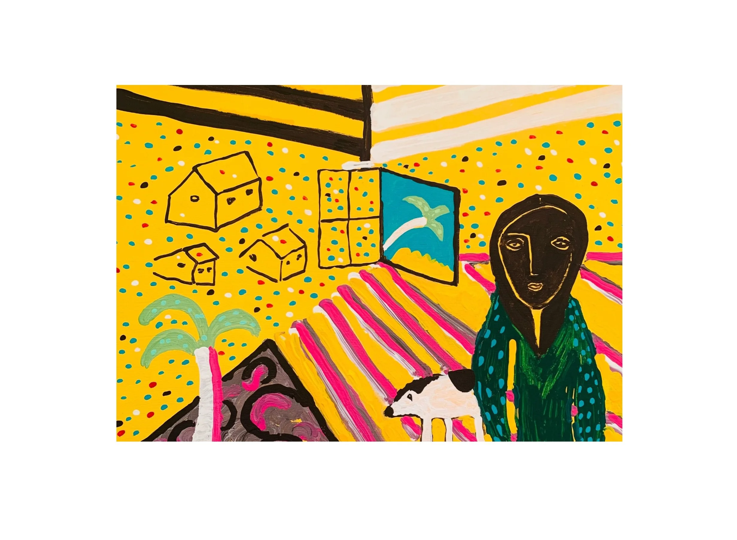  Kavanayén 07. Imaginary home. Río Orinoco. 2025  Gouache on canvas 14 × 10 in 35 × 25 cm 