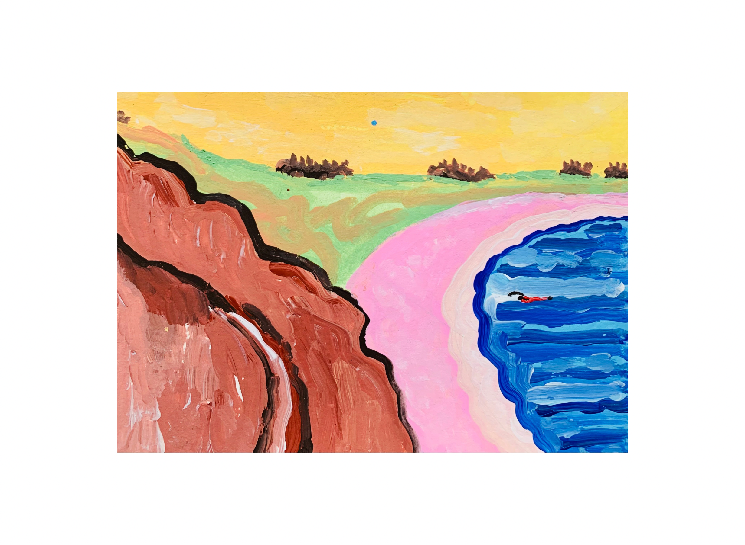  Kavanayén 01. Hogar de palmeras. Río Orinoco. 2025  FGouache on paper 5.8 × 8.2 in 14.8 × 21 cm 