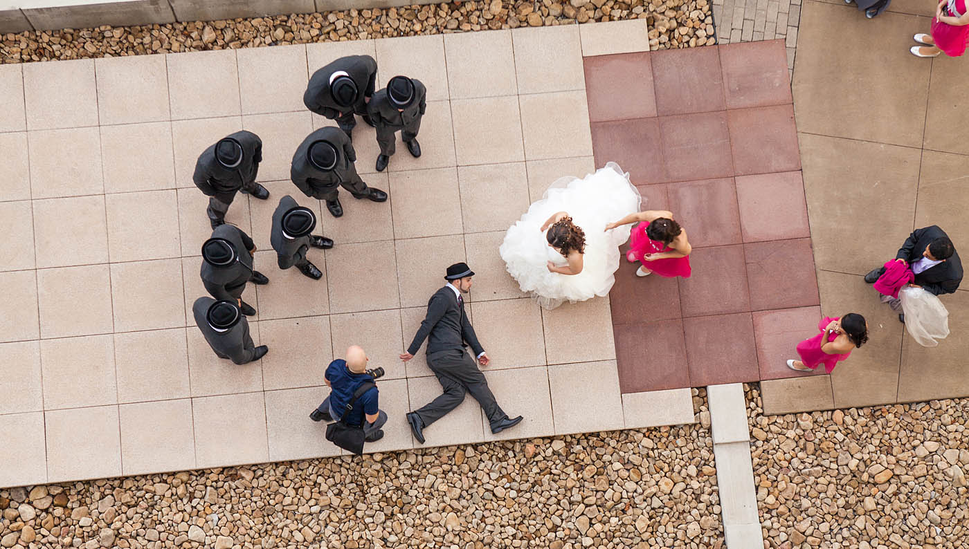 That's me setting up the shot. I made sure to lay the groom down first.