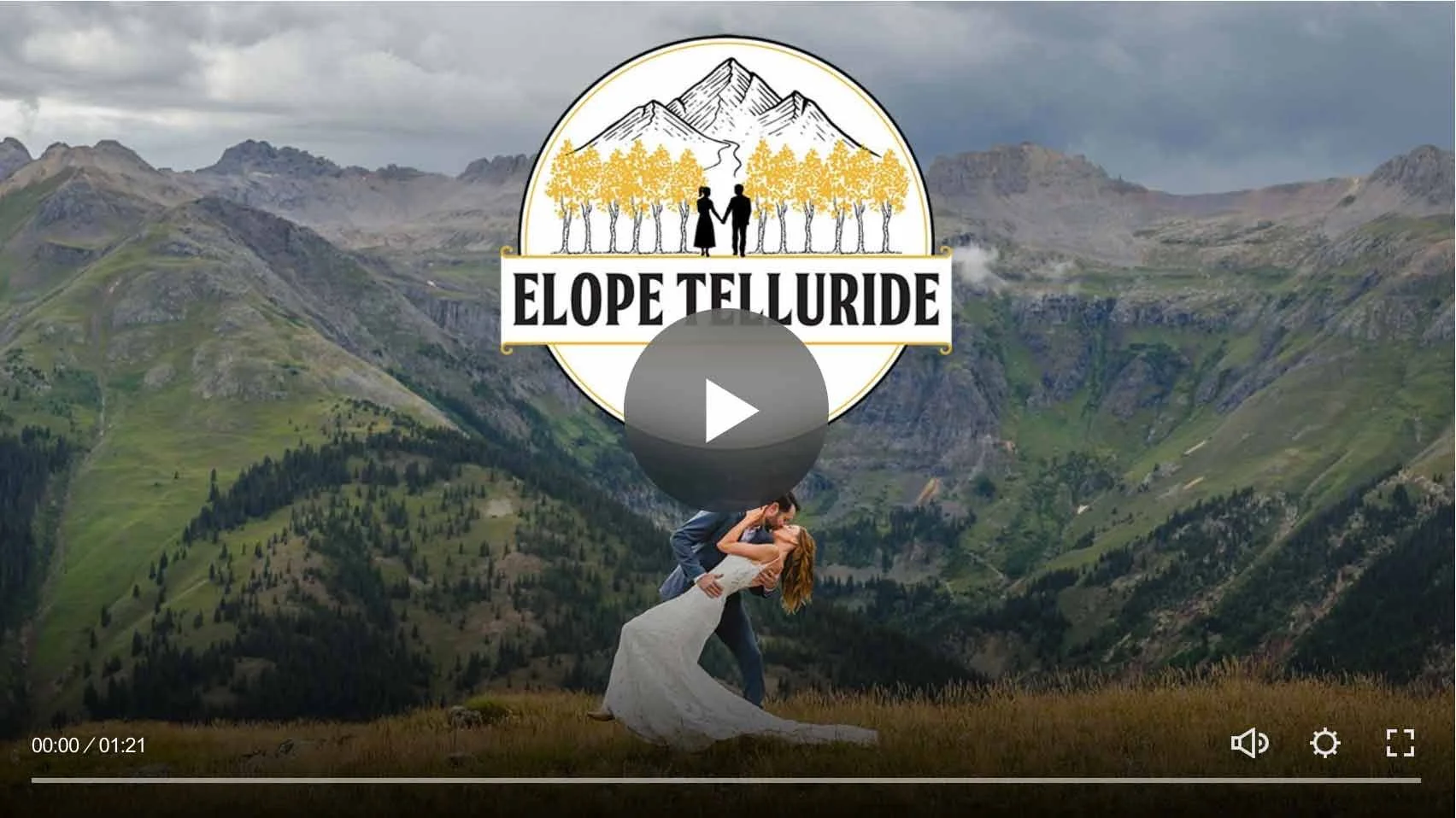 Telluride elopement photography with a couple dipping in the mountains