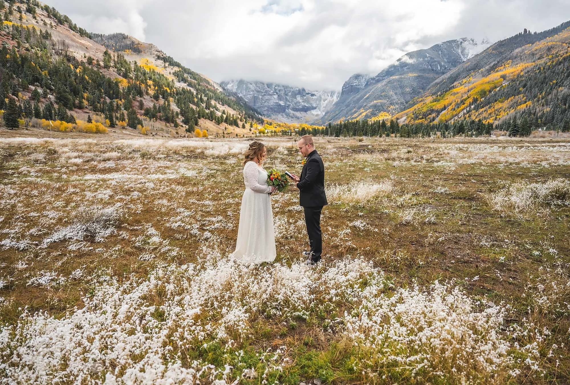 Telluride mini elopement photography at a mountain ceremony