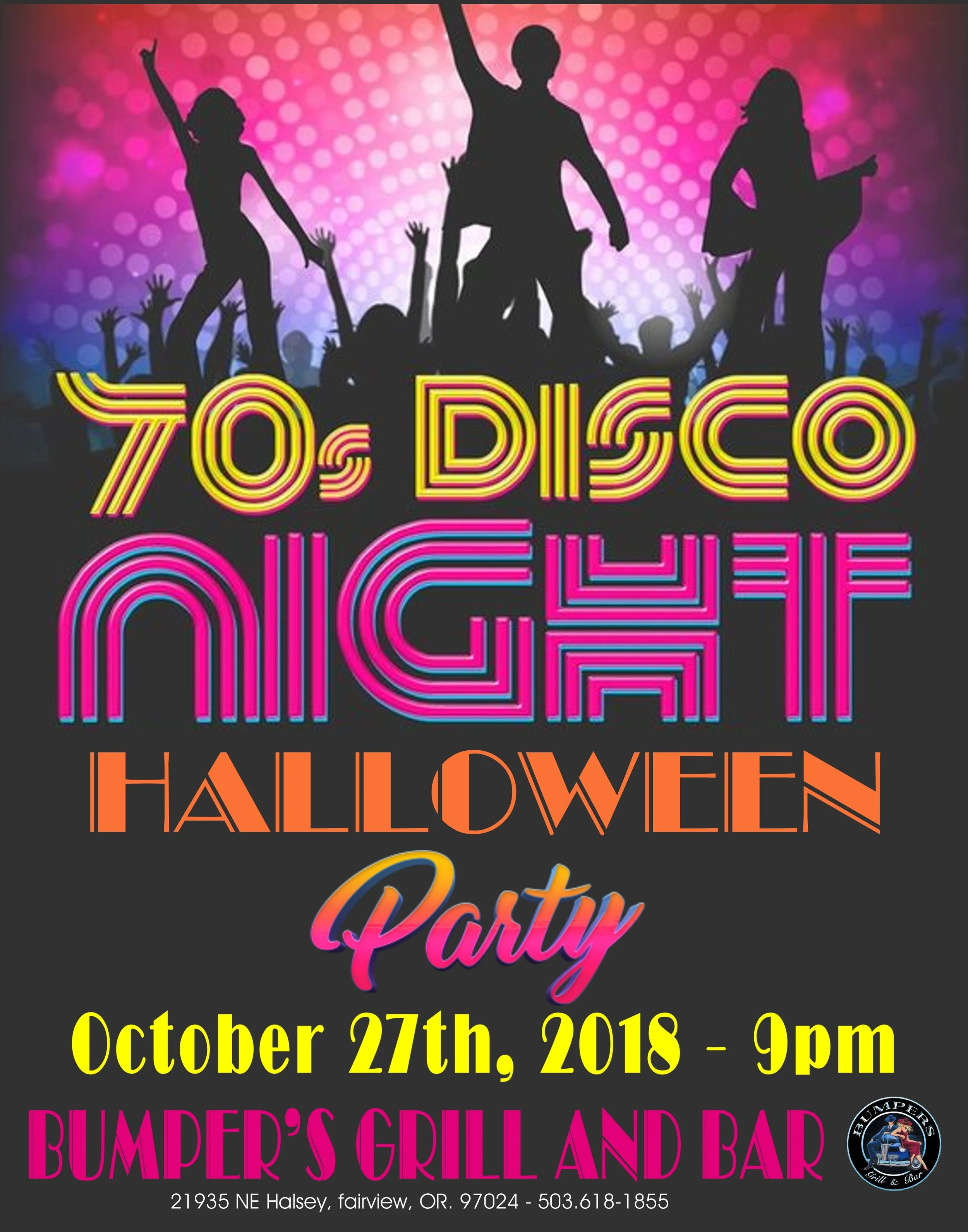 Bumpers 70's Disco Halloween Party