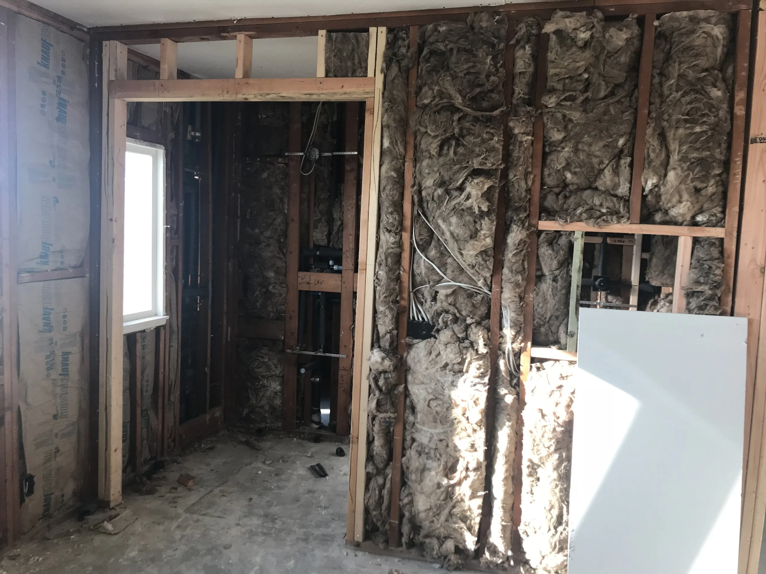 Master Bathroom - New insulation and framing