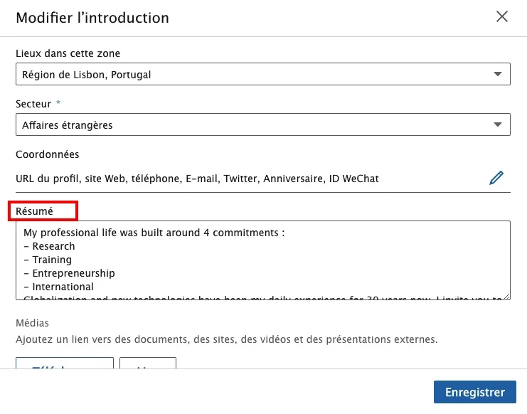 Etape 3: Copier -Coller le texte dans Résumé