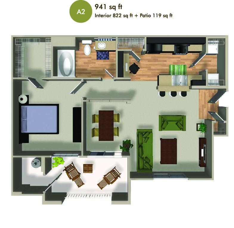 941 square foot floorplan