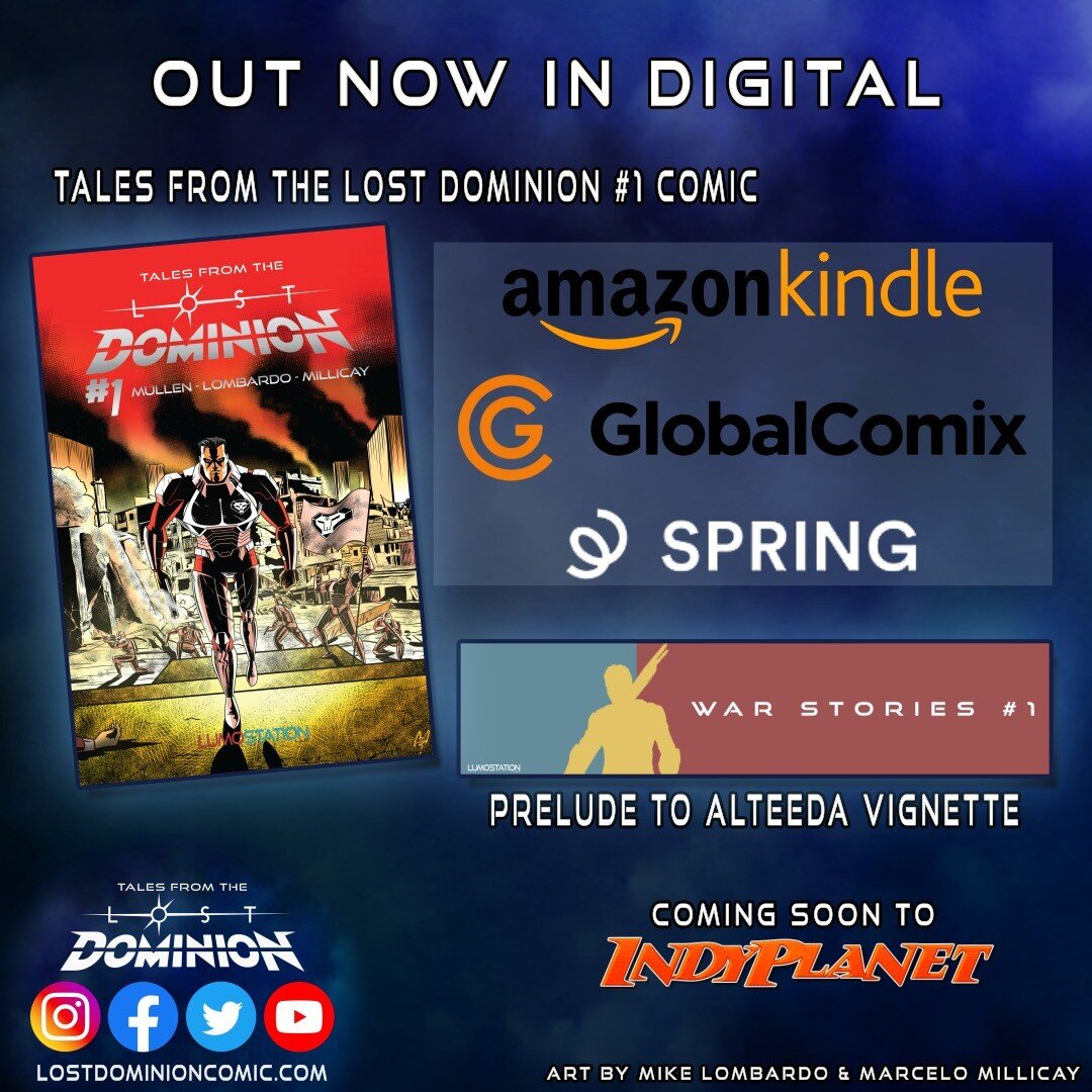 Issue #1 of the new sci-fi western anthology comic series Tales from the Lost Dominion is out now! You can get it in digital at Amazon Kindle, GlobalComix, and Spring. 

Synopsis:
After forty years of war, two galactic civilizations agree to a cease-