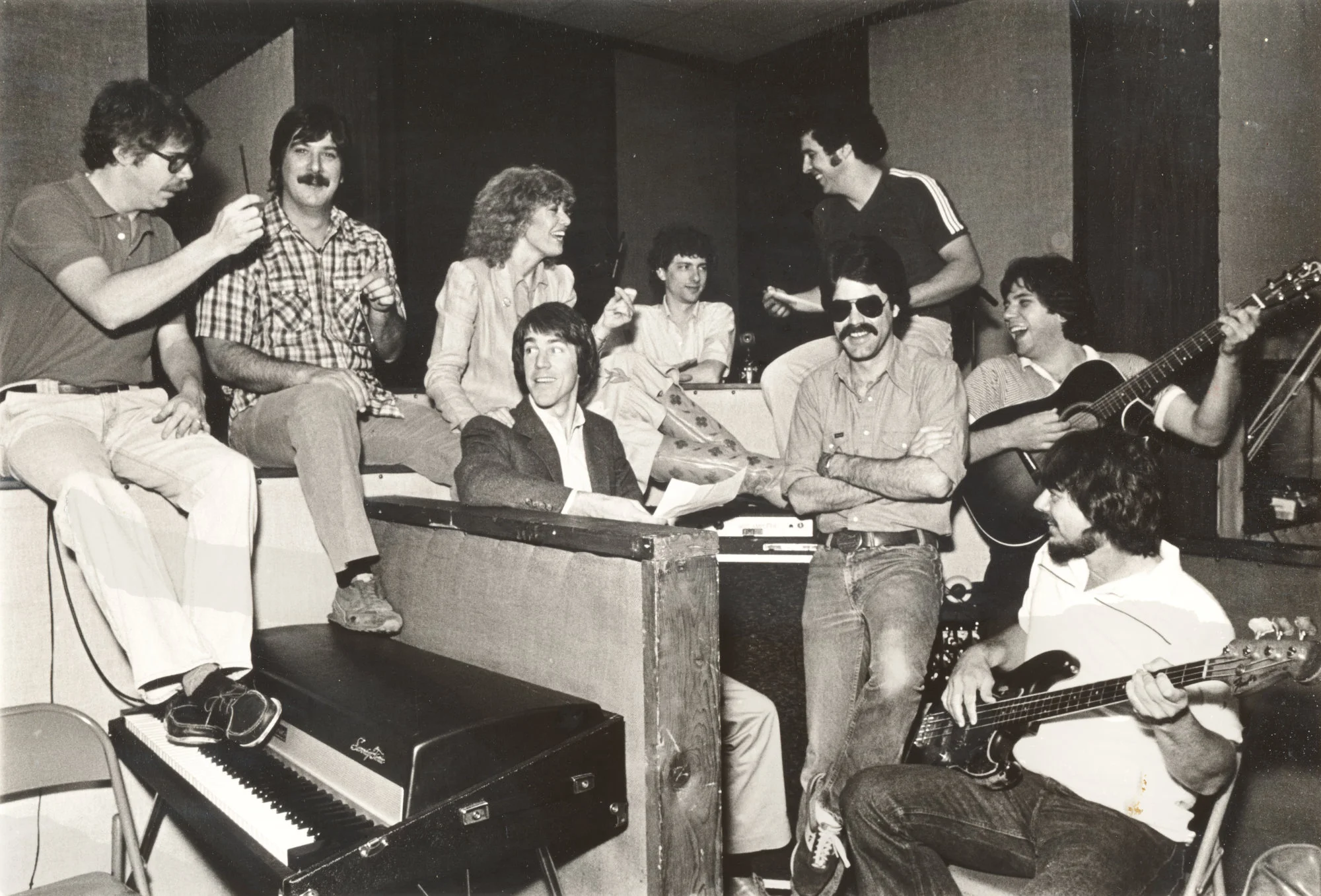 With Jim Ed Norman and the tracking crew, Audio Media Recorders, 1981.