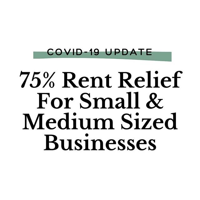 75% Rent Relief For Small &amp; Medium Sized Businesses &bull;
&bull;
&bull;
On April 24, the Prime Minister announced that the government has reached an agreement with all provinces and territories to implement the Canada Emergency Commercial Rent A