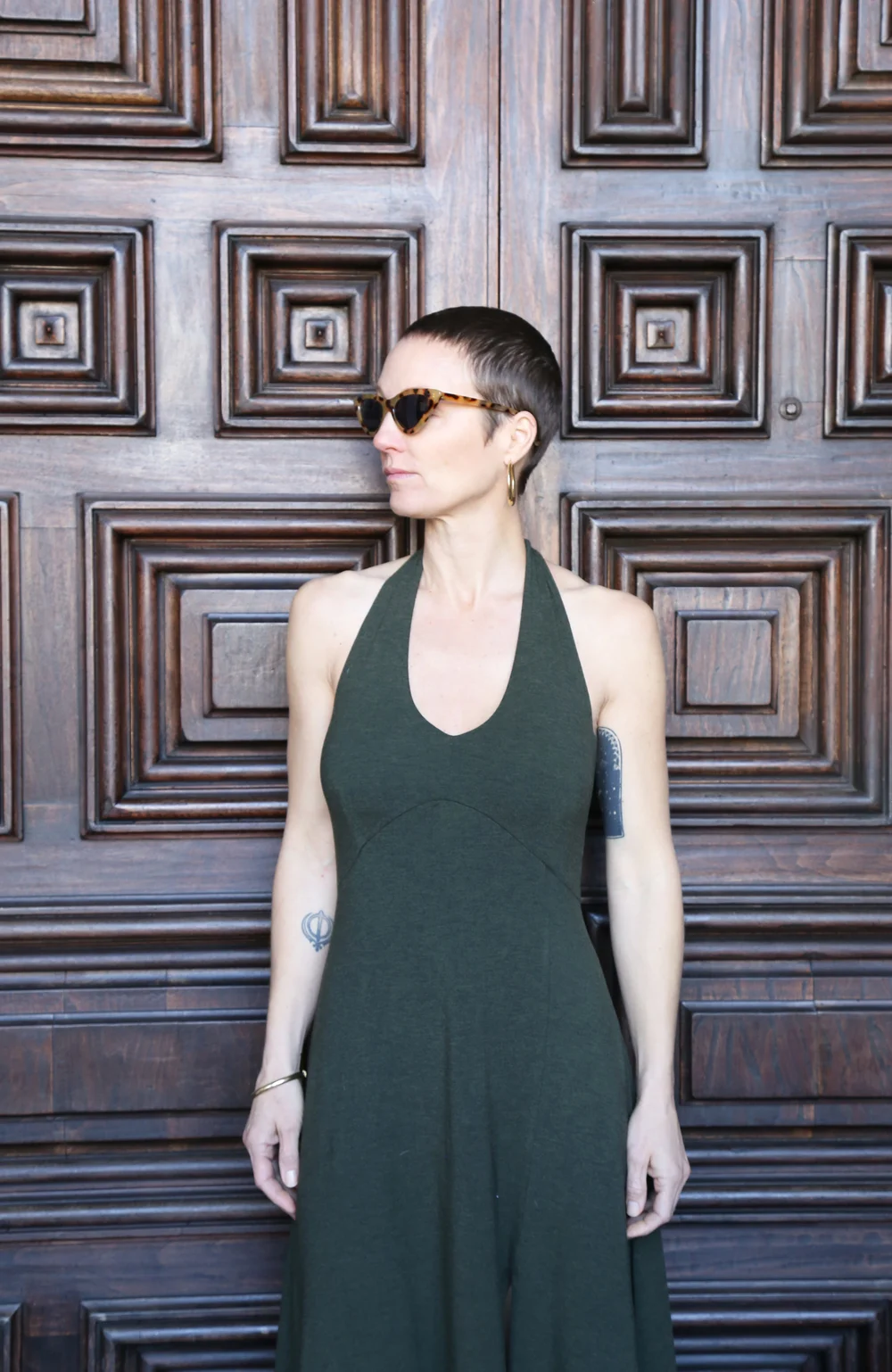Heather Green Halter Dress  Essentia by Susan Tyler