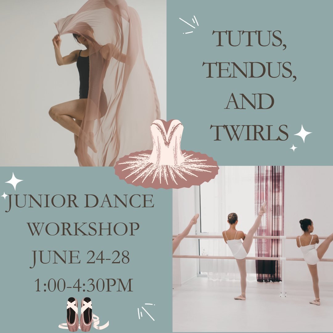 Junior summer dance workshop from June 24-28
Workshop will be open for all dancers Ages 11-17yo as well (2yr+ experience).
 
This training opportunity will include professional-level ballet and pre-pointe technique classes, as well as rotating styles