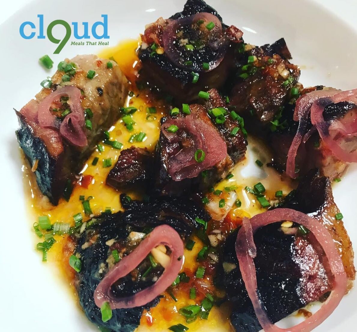 Burnt Ends, Infused Broken Larry Sauce, Pickled Shallots.  So Good!! Put your appetite on cloud 9 #cannabisinfusions #hempoil #cbd #mealsthatheal #cannabiscommunity #weedcooking #cannabischefs