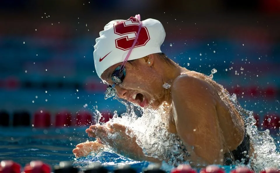 Backlit swimming at Stanford