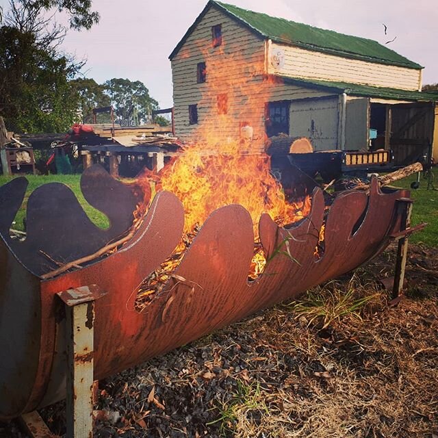 Nice morning cutting a fire pit from the old diesel tank for the Art COLT. It even works!!!