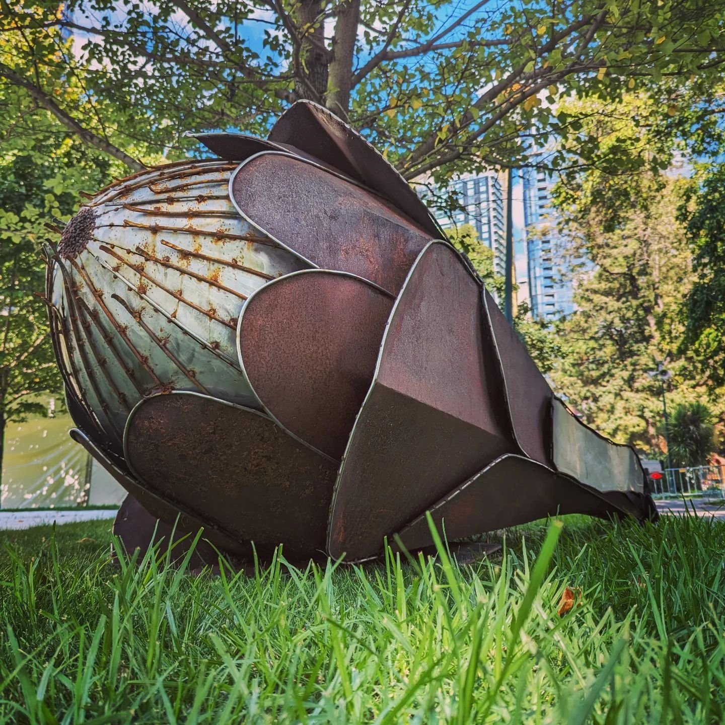 Wonderful news picking up first prize in the estate section of the @melbflowershow exhibition for @sculptors_victoria with &quot;Protea&quot; the week after winning People's choice at Bermagui. Worth all the km's 
The exhibition is on until Sunday an