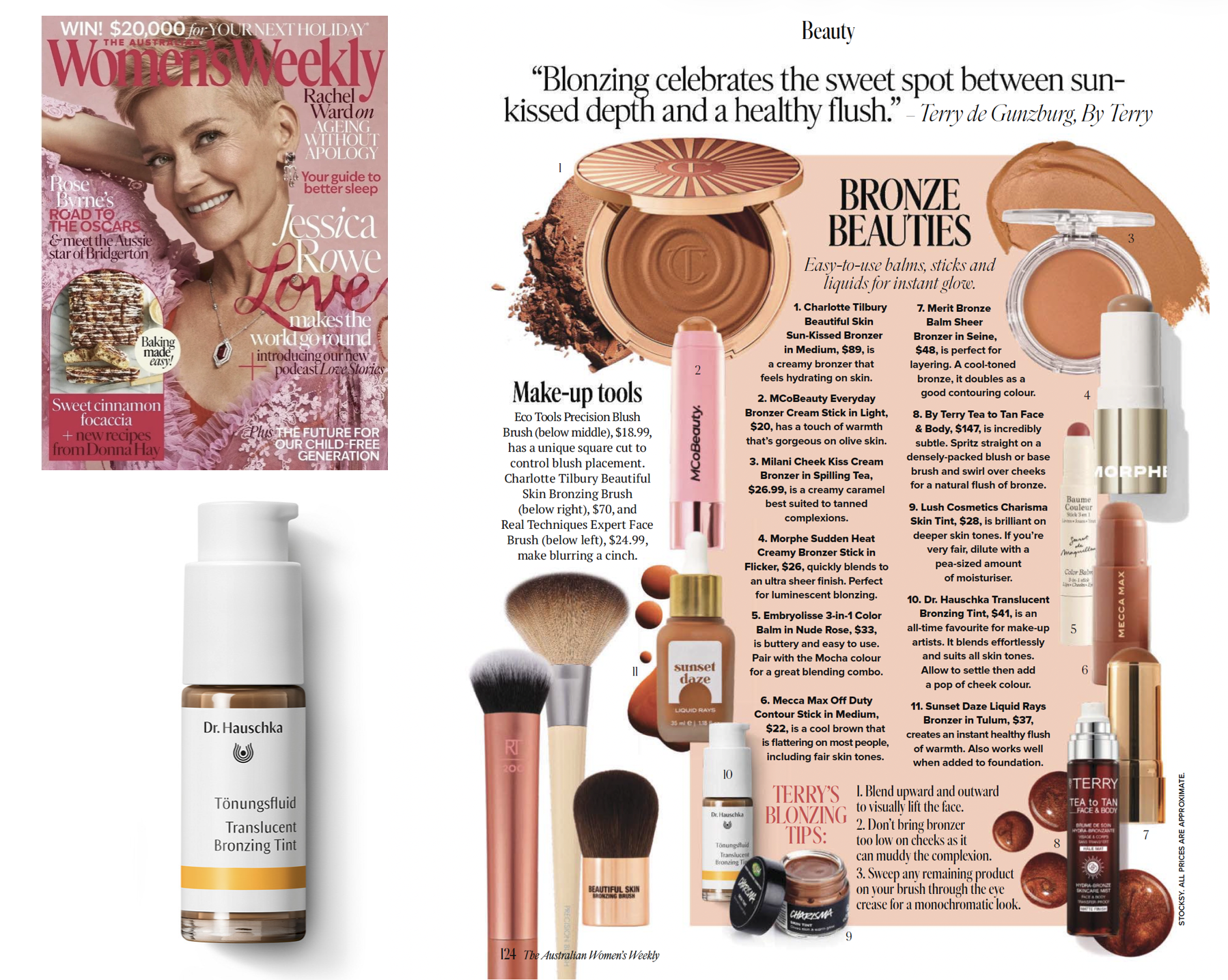 The Australian Women's Weekly magazine featuring Dr. Hauschka Translucent Bronzing Tint. Turn any moisturiser into a tinted moisturiser, or apply it directly as a bronzer onto freshly moisturised skin for more intensity.