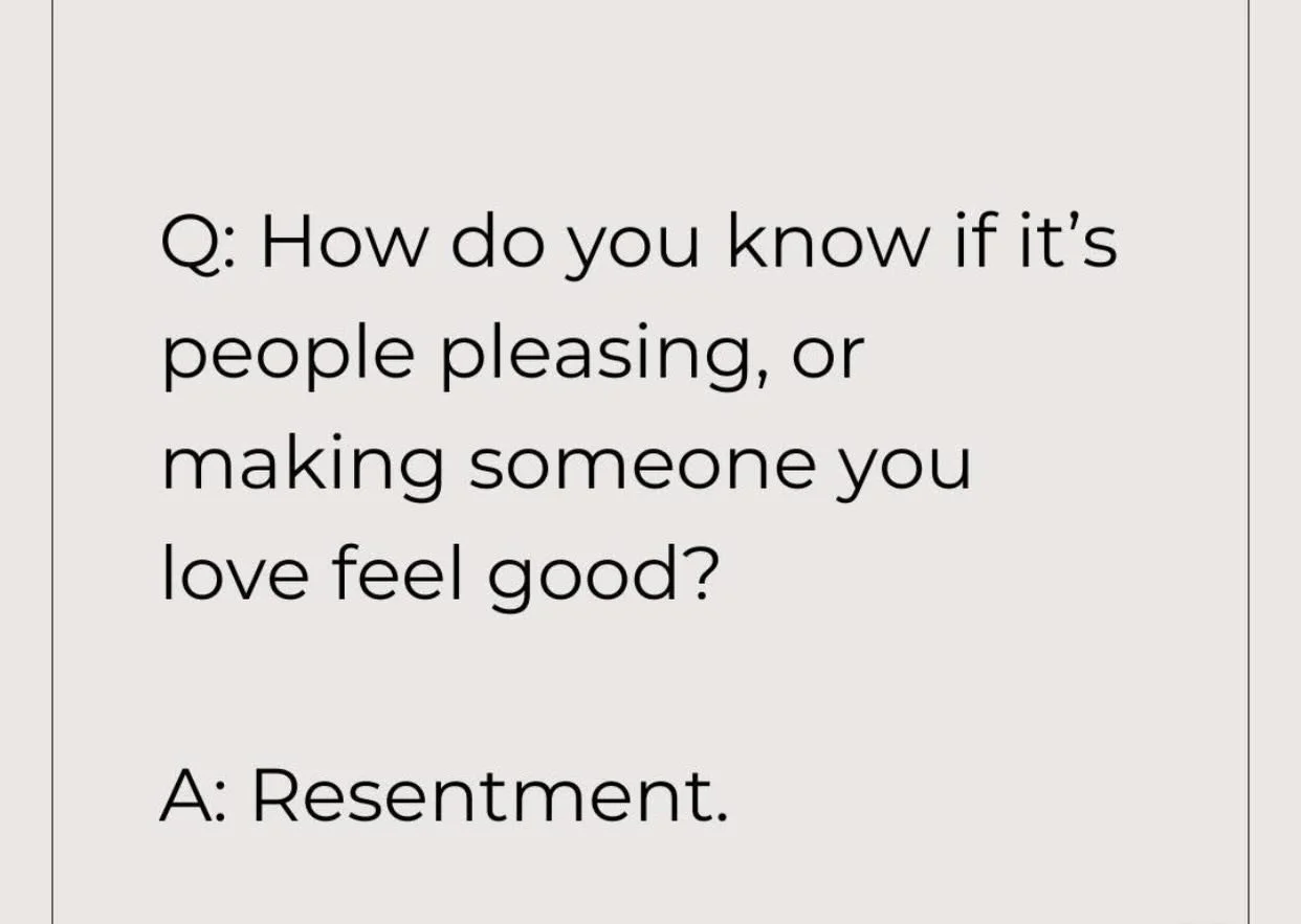 Simple answer for a complex question. 

#resentment 
#peoplepleasing 
#healthyboundries 
#healingsolutionsllc