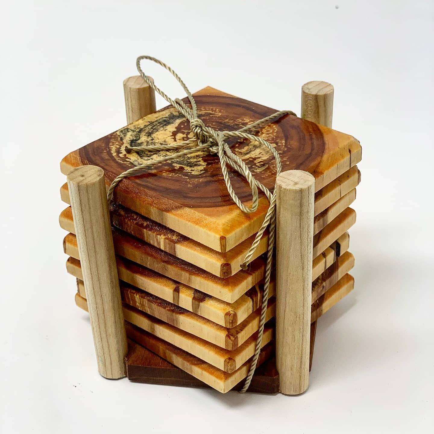 I love turning logs into art! These coasters came from a fallen tree in my friends back yard. Isn't the grain beautiful?? These coasters will definitely stand out! If you are interested in a coaster set such as this, contact @CoastalCraftCircuit here