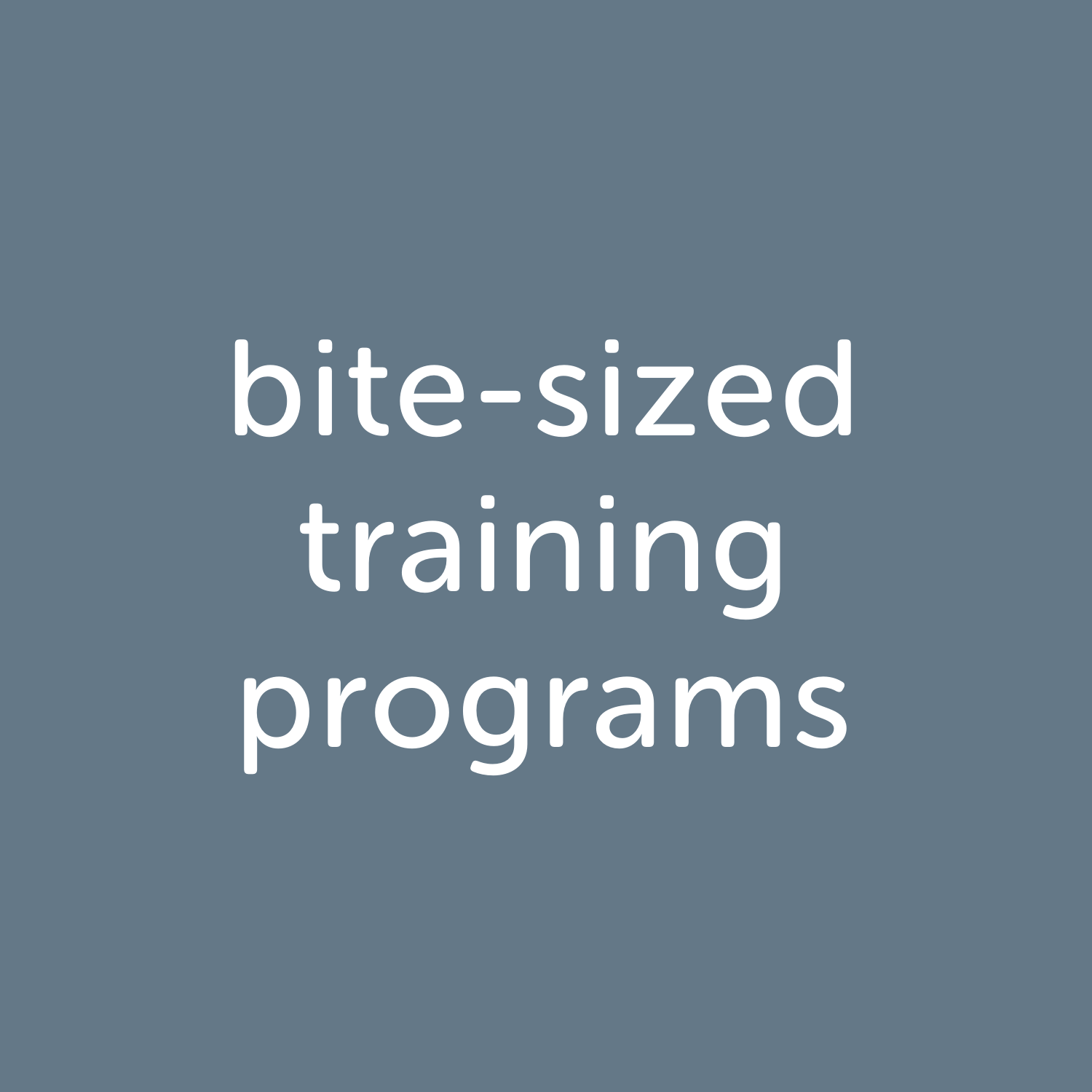 Bite-sized training programs