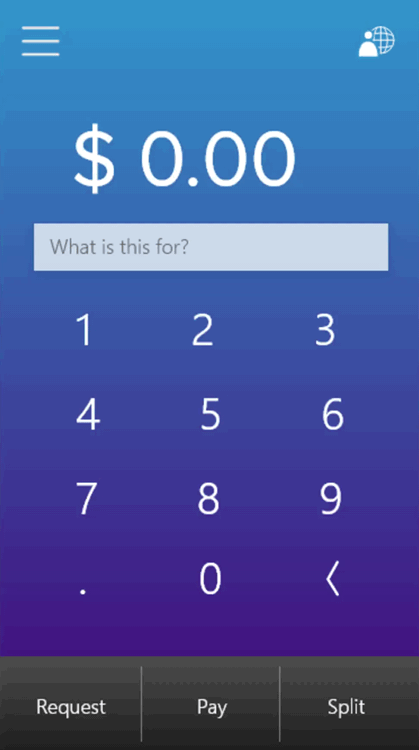Redesigned split feature to be included along with the pay or request options.