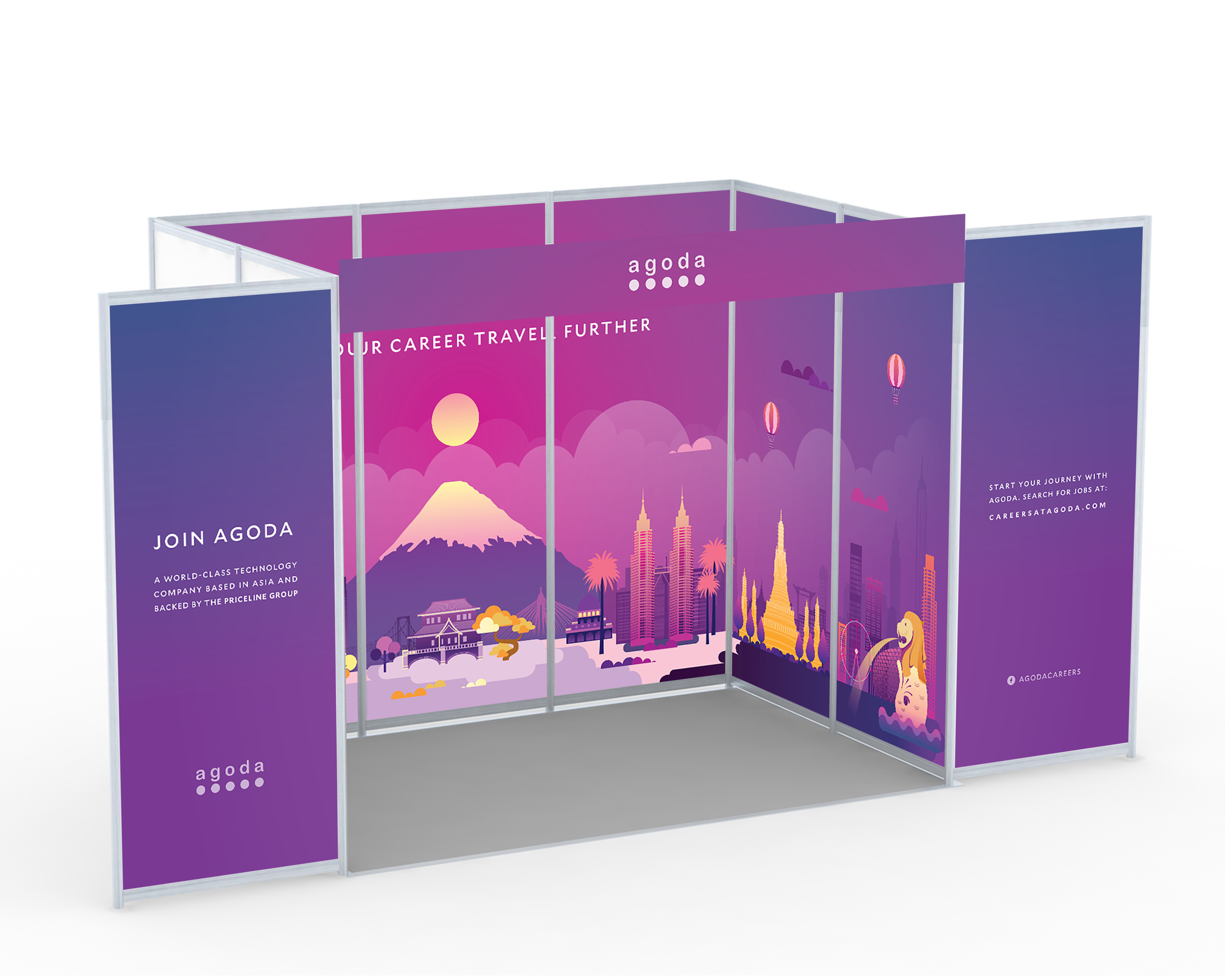 Dev recruitment booth used in Novosibirsk.
