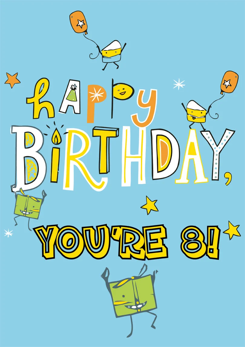 Funny 8th Birthday Card | Free printable birthday cards — PRINTBIRTHDAY ...