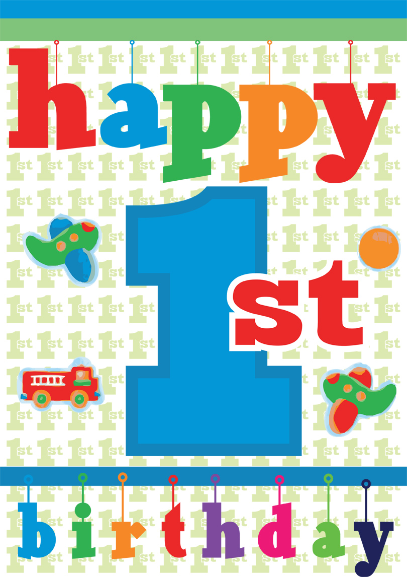 1st Birthday Card Printable - Printable World Holiday