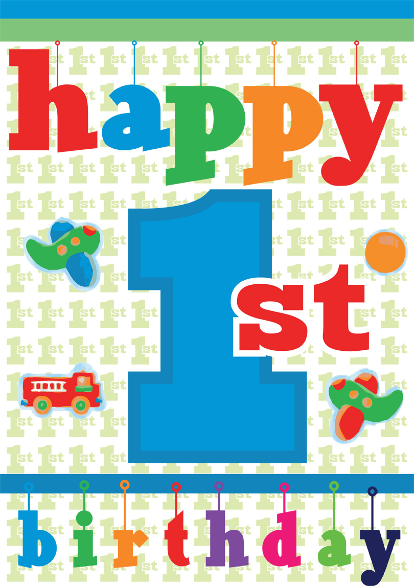 1st Birthday Card Printable Printable World Holiday