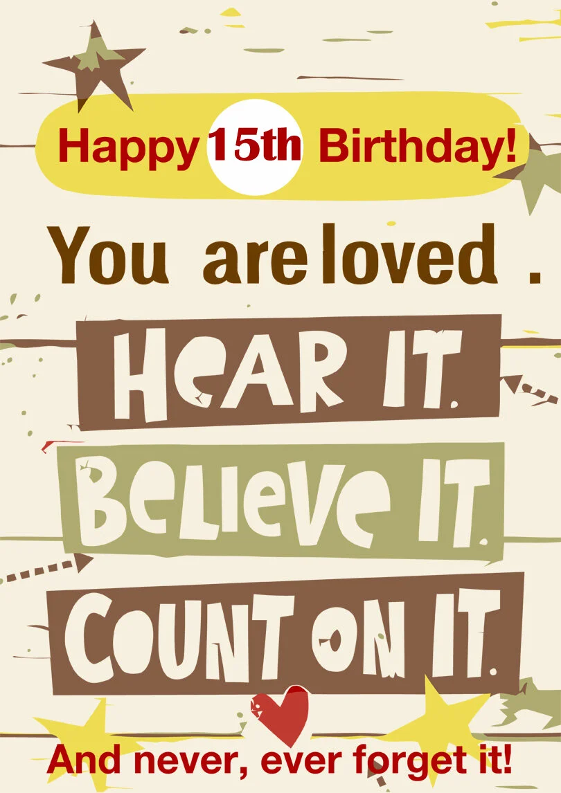 15 Years Old Birthday Card Motivational Printbirthday Cards 15 Years Old Birthday Card Motivational Printbirthday Cards