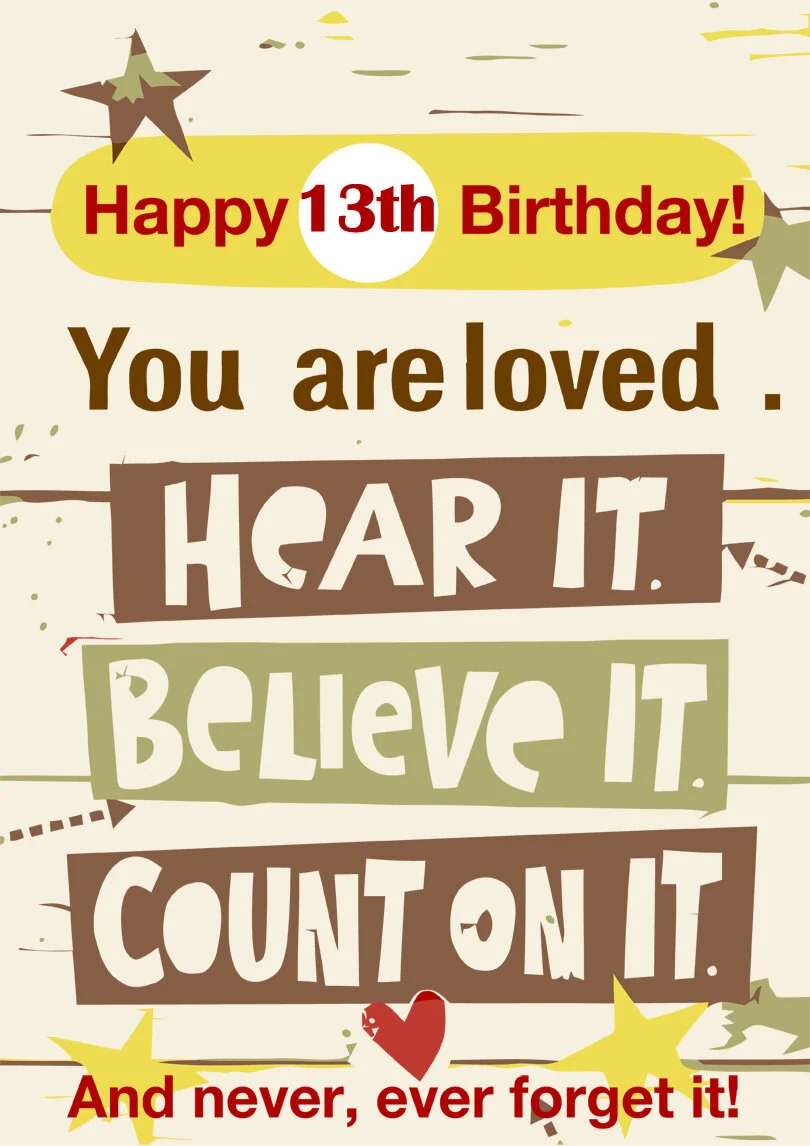 9 Gorgeous Printable Birthday Cards for 13 Year Olds (free ...