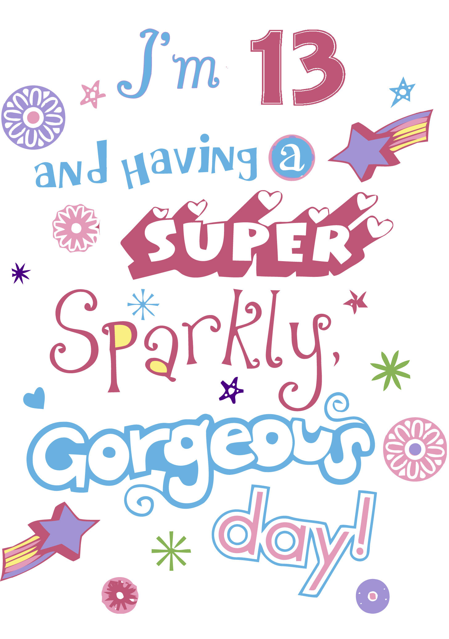 9 Gorgeous Printable Birthday Cards for 13 Year Olds (free ...