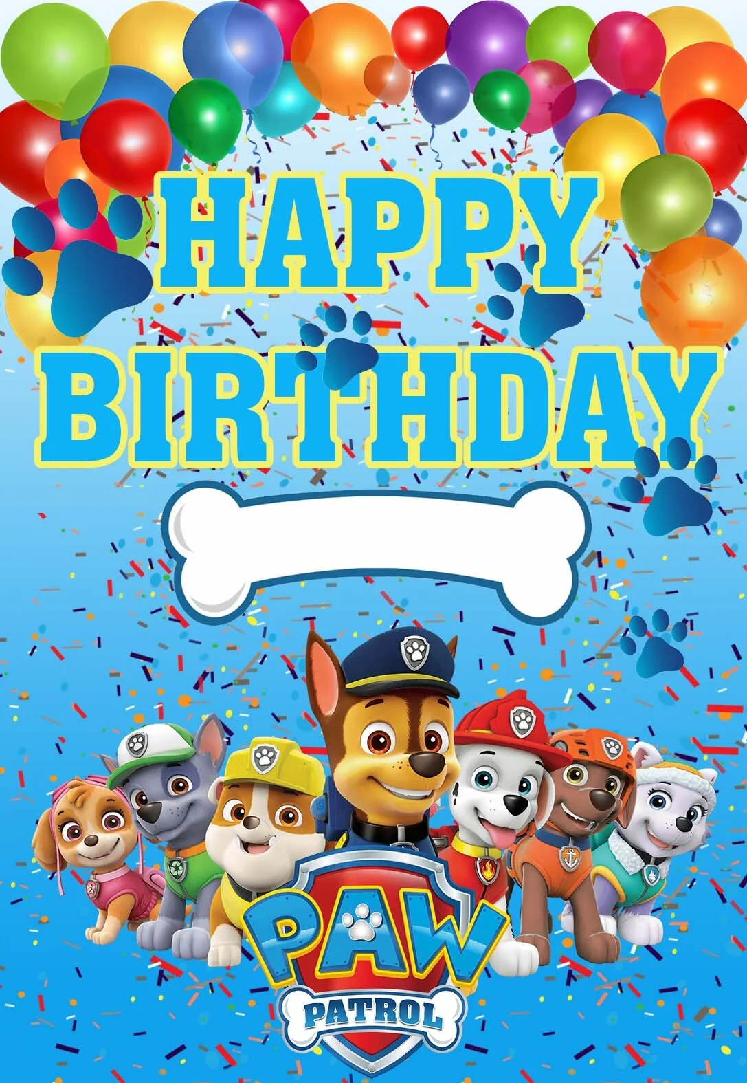 Printable Paw Patrol Happy Birthday