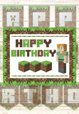 Minecraft Printable Birthday Cards (free) — PRINTBIRTHDAY.CARDS