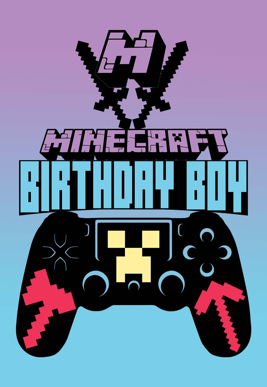 Free Minecraft Printable Birthday Card