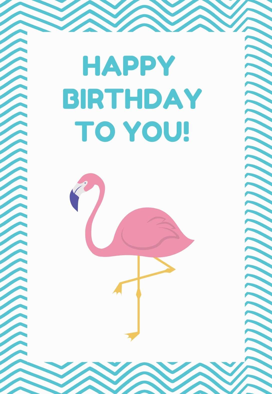 FLAMINGO Personalised Birthday Card animal bird flamingos pink boy girl happy