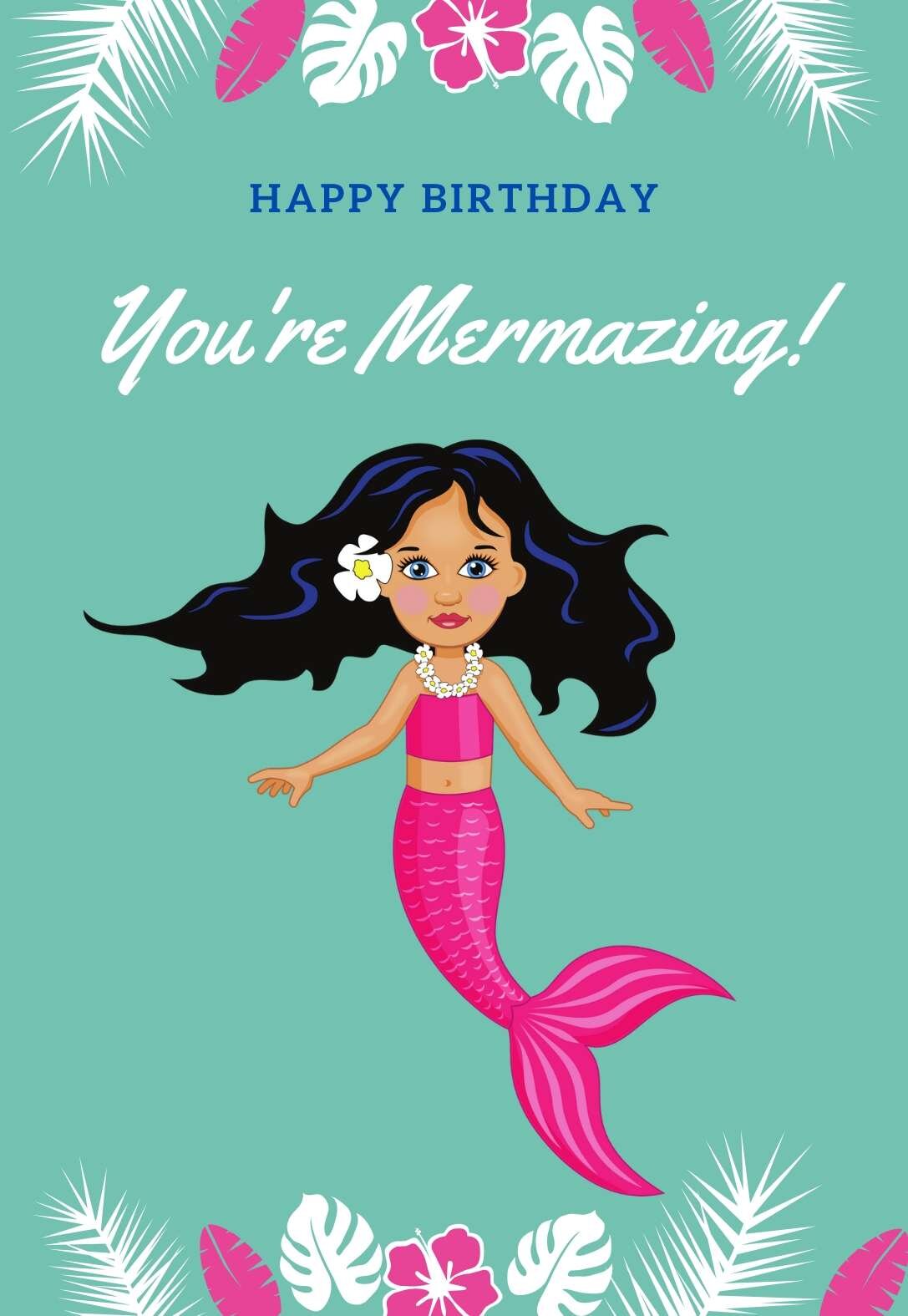 Mermaid Printable Birthday Cards — PRINTBIRTHDAY.CARDS