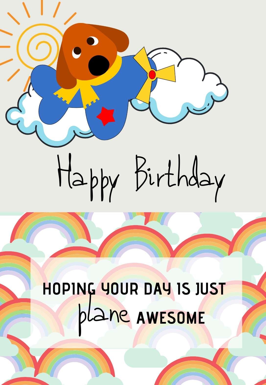 4 awesome airplane printable birthday cards