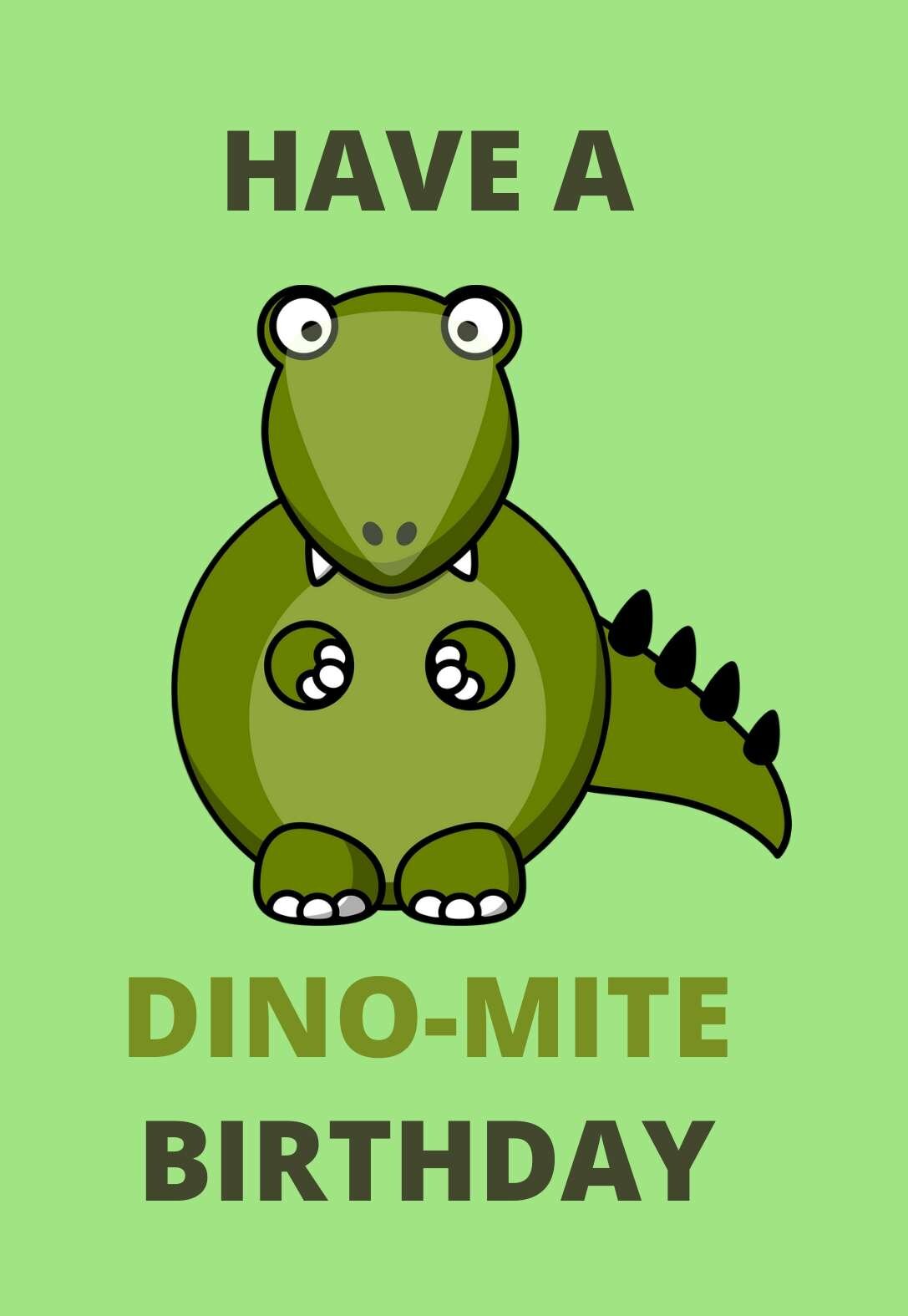 Free Dinosaur Printable Birthday Card