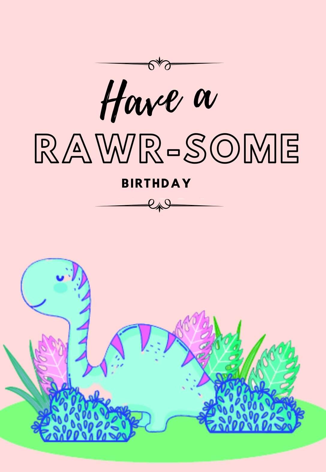 Dinosaur Printable Birthday Cards — PRINTBIRTHDAY.CARDS