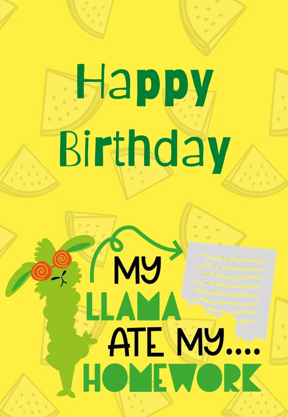 Llama Printable Birthday Cards — PRINTBIRTHDAY.CARDS