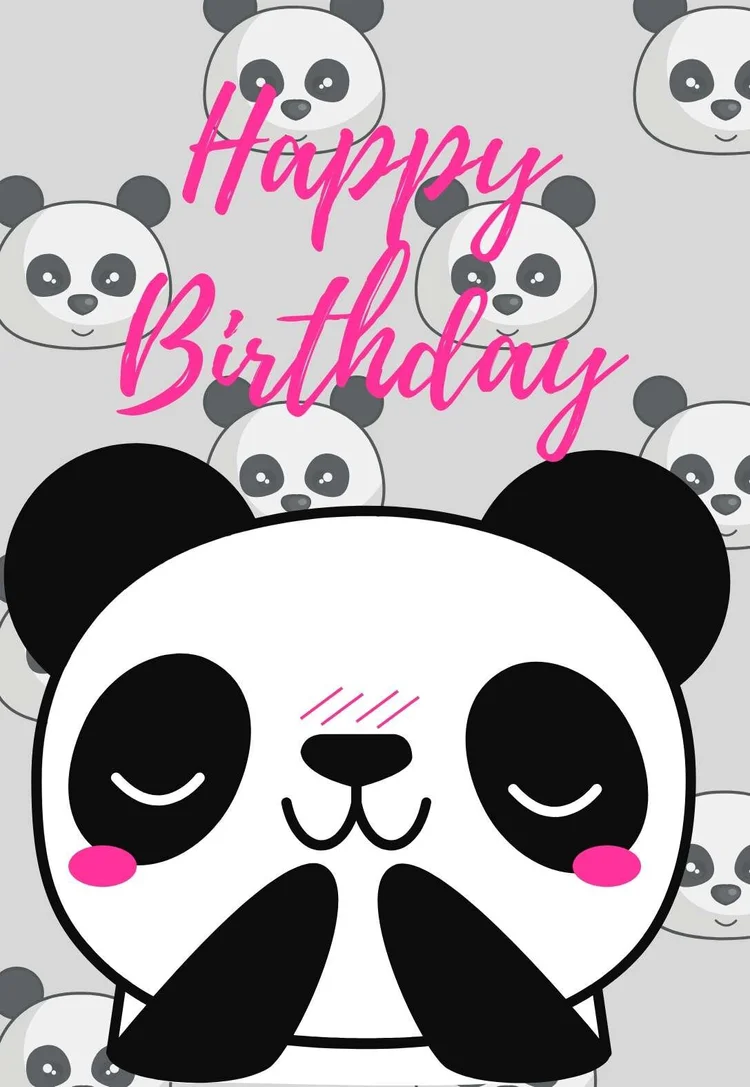 Printable Panda Birthday Cards — PRINTBIRTHDAY.CARDS