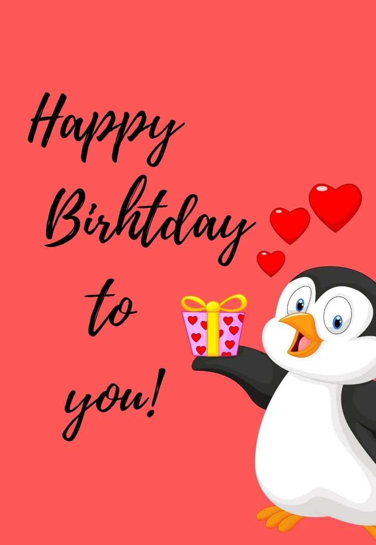 Penguin Printable Birthday Cards — PRINTBIRTHDAY.CARDS