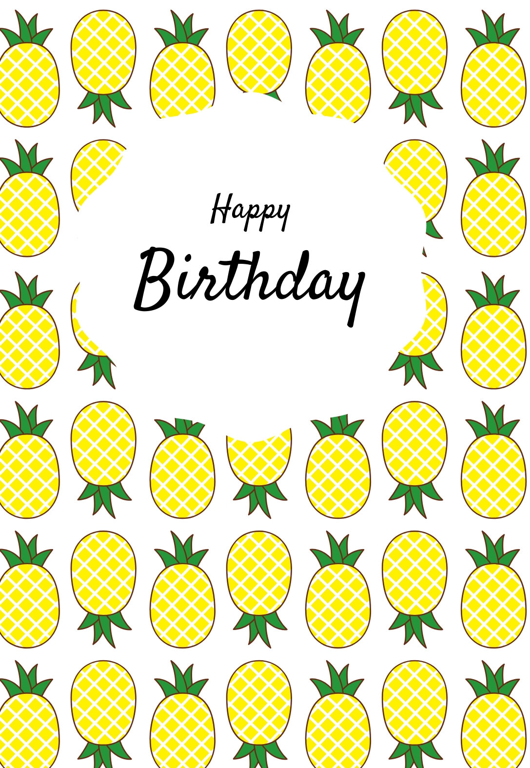 Pineapple Printable Birthday Cards — PRINTBIRTHDAY.CARDS