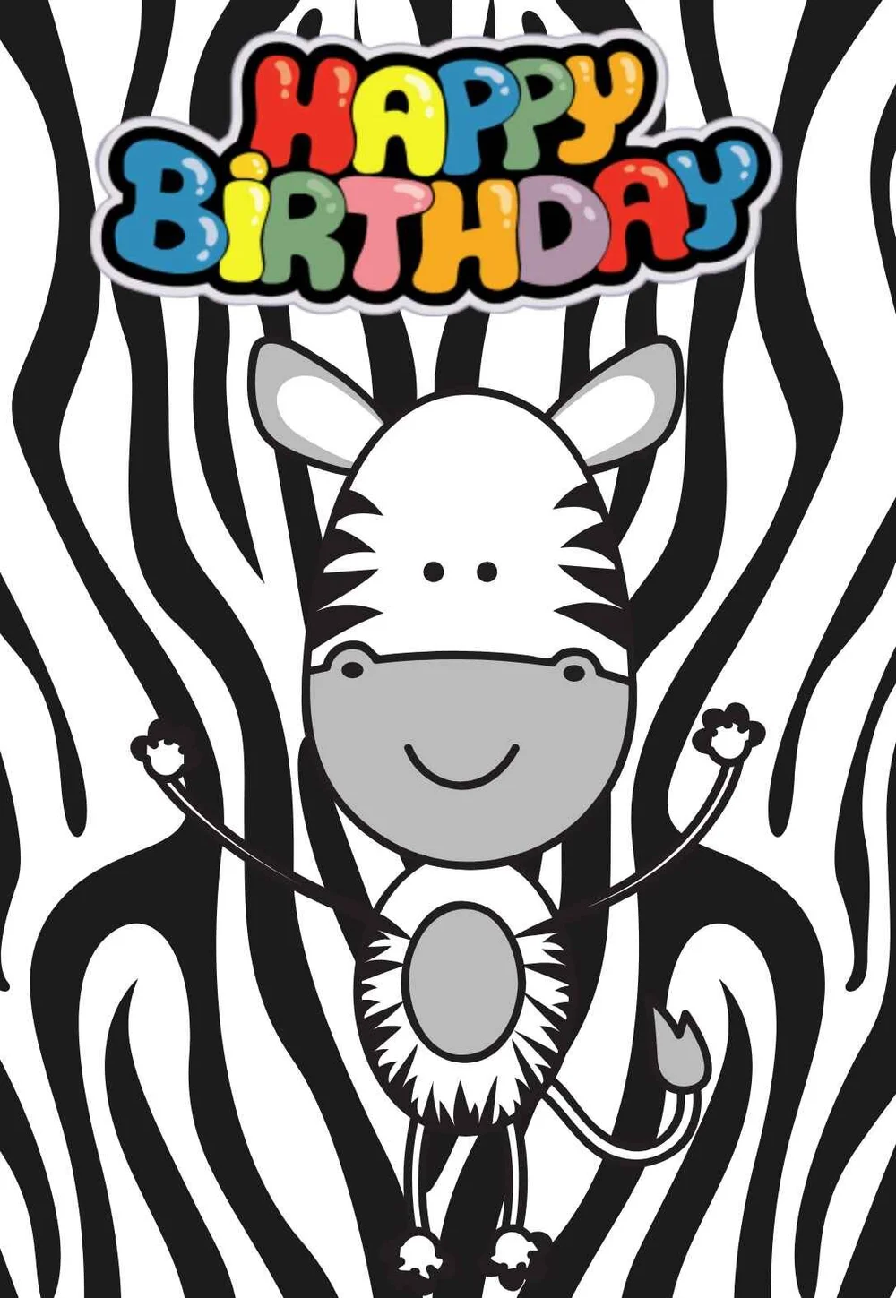 Zebra Printable Birthday Cards — PRINTBIRTHDAY.CARDS