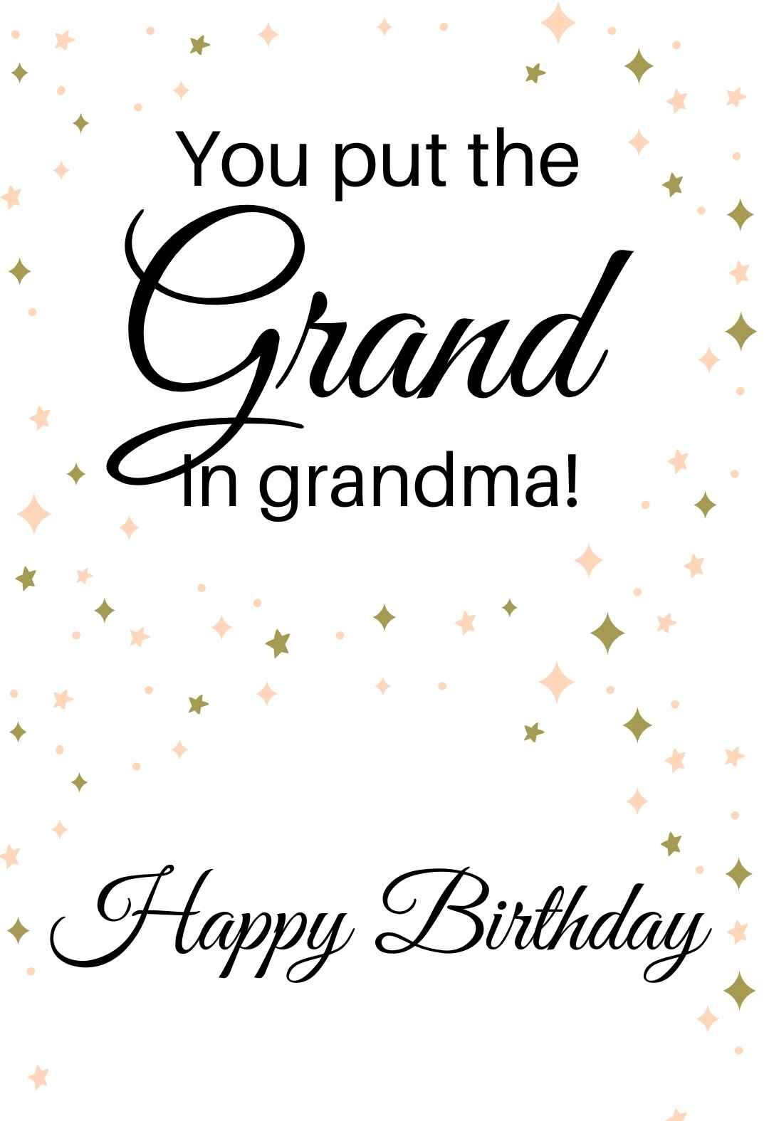 Happy Birthday Grandma Free Printable Card