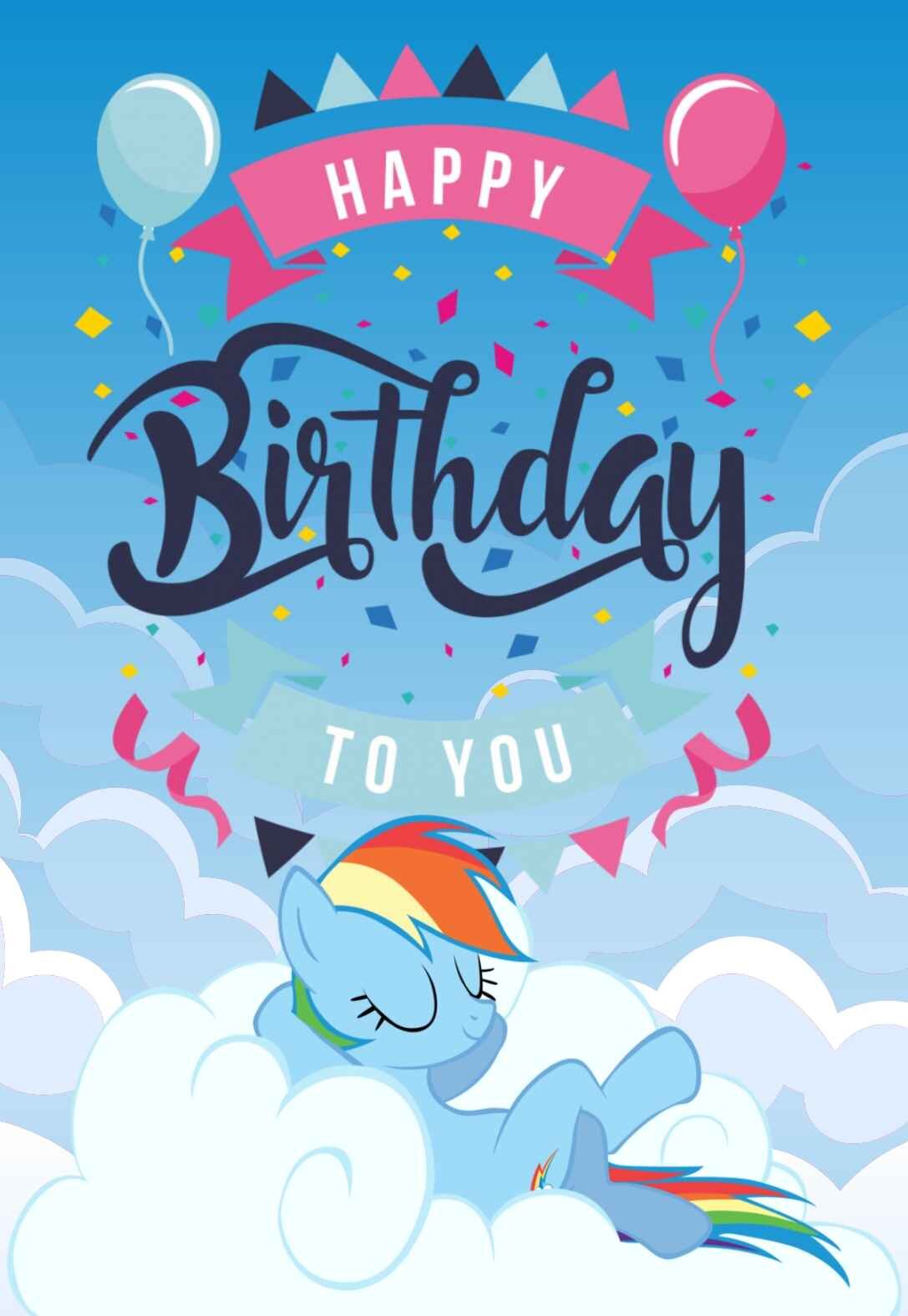 **MY LITTLE PONY**FOUR YEAR OLD BIRTHDAY CARD**FAMILY IS MAGIC**FREE SHIPPING** 