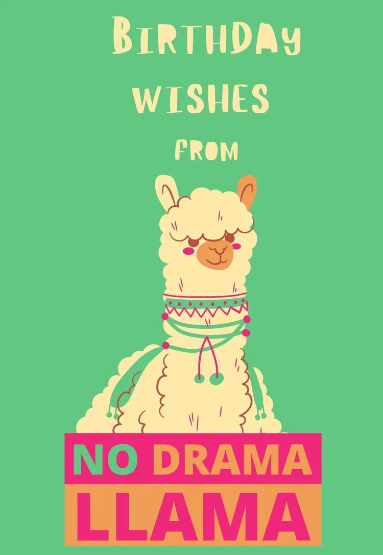 Llama Printable Birthday Cards — PRINTBIRTHDAY.CARDS