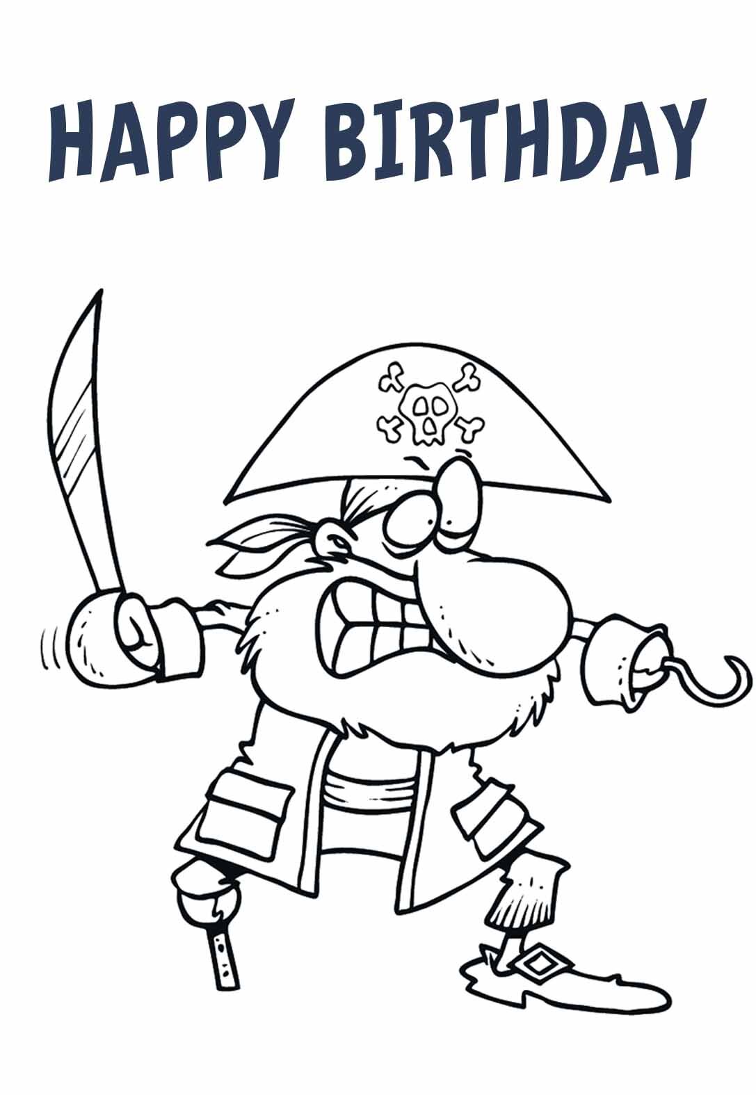 Printable Pirate Birthday Card