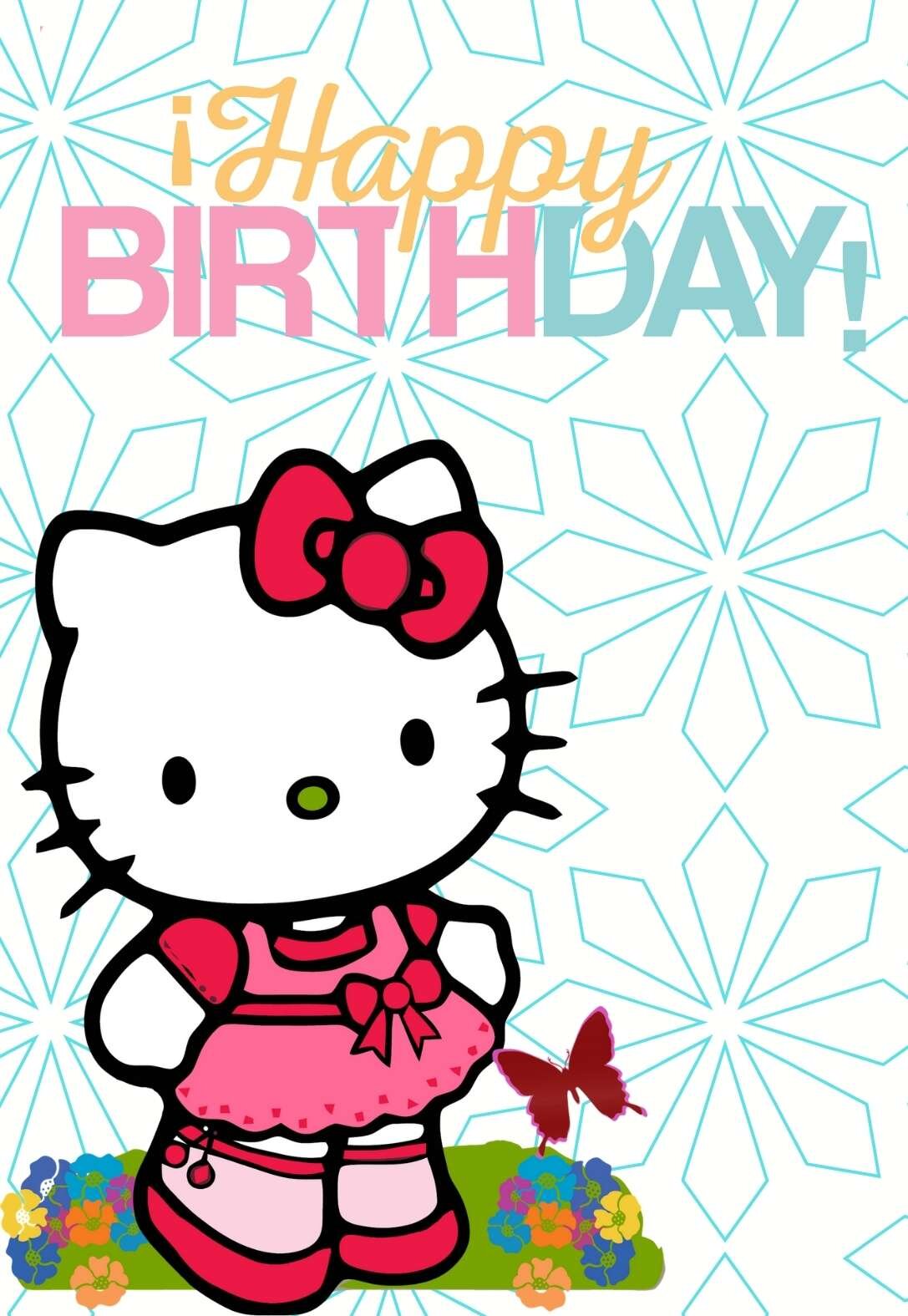 Hello Kitty Printable Birthday Cards — PRINTBIRTHDAY.CARDS With Hello Kitty Birthday Card Template Free