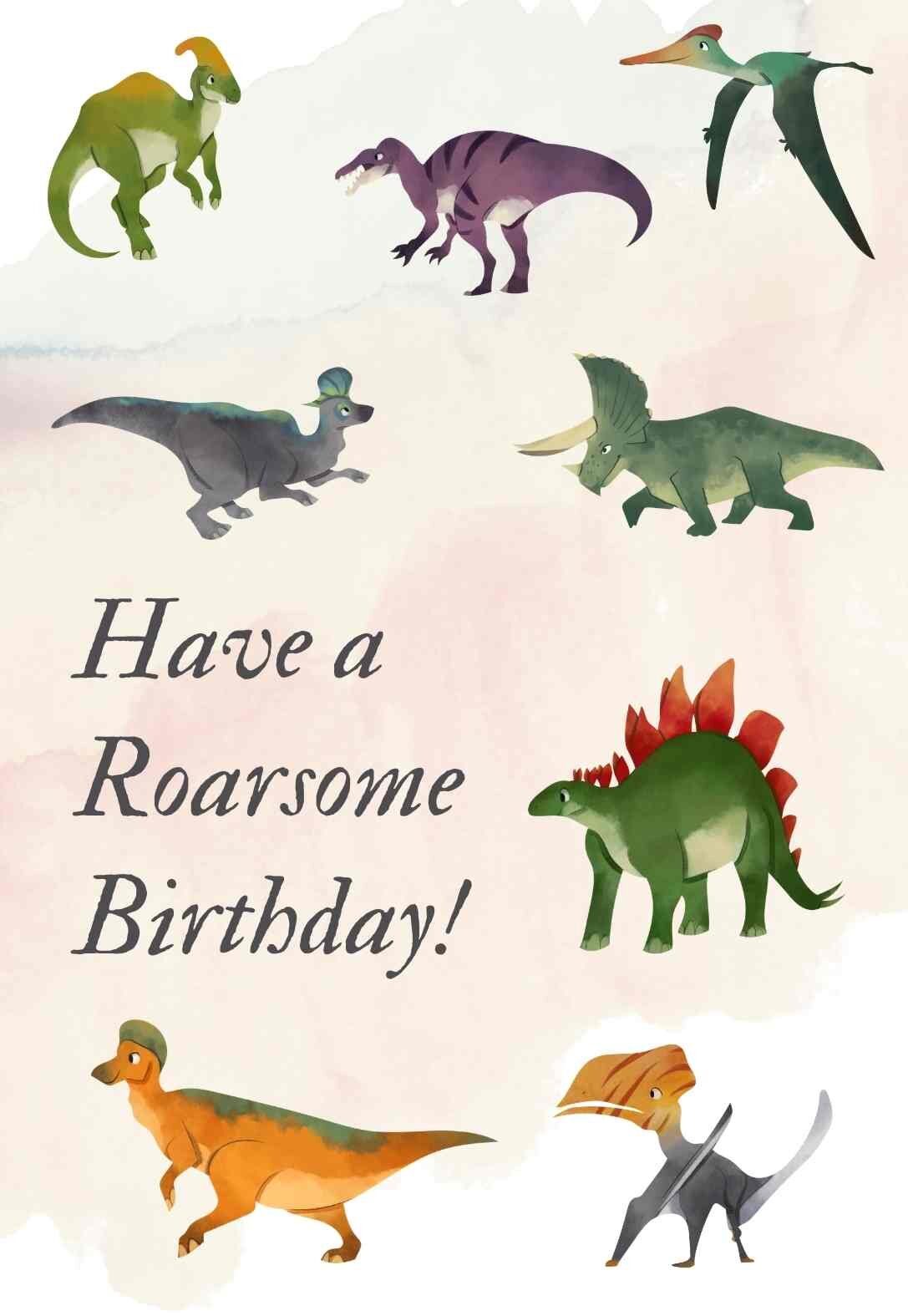 Dinosaur Birthday Card Printable