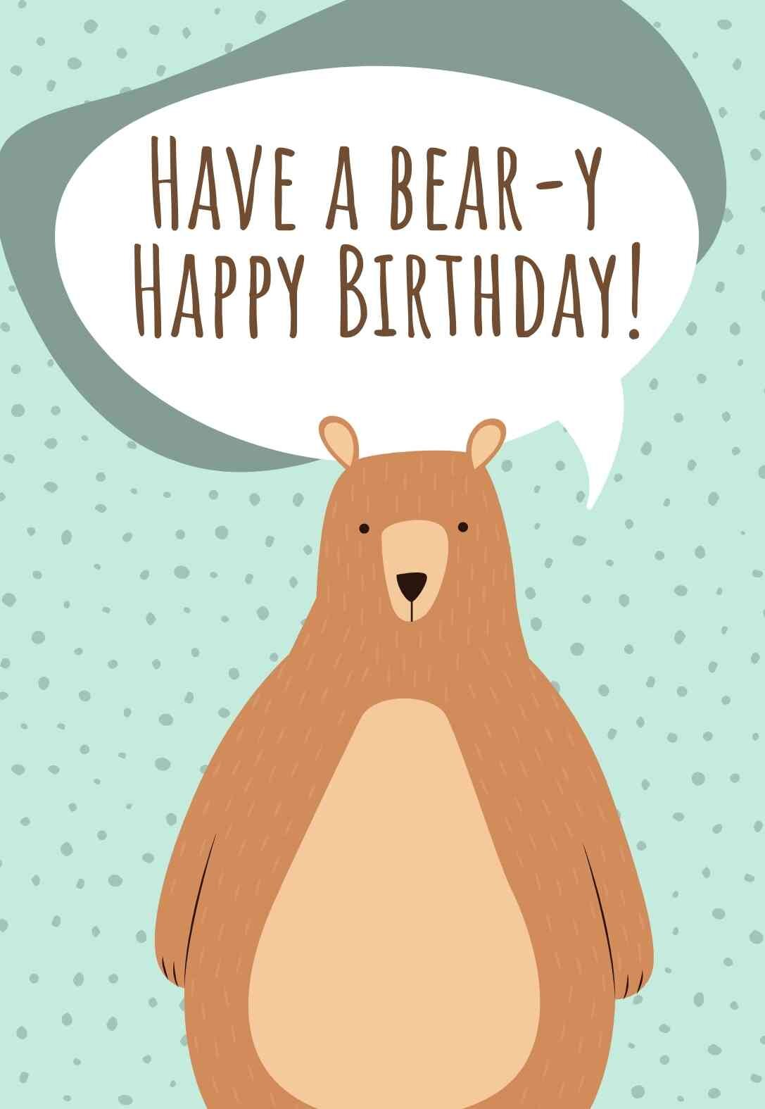 Free Printable Teddy Bear Birthday Cards